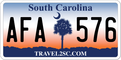 SC license plate AFA576