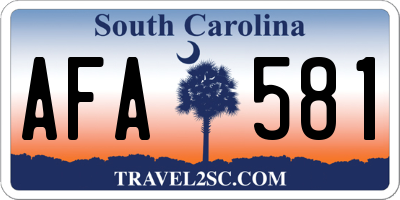SC license plate AFA581