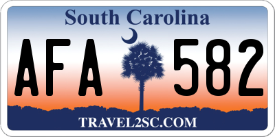 SC license plate AFA582