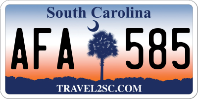 SC license plate AFA585