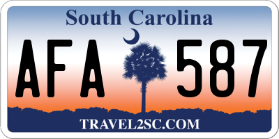 SC license plate AFA587