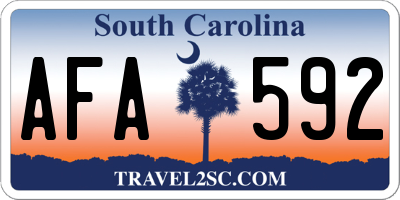 SC license plate AFA592