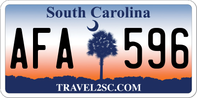 SC license plate AFA596