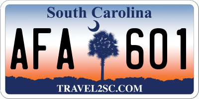 SC license plate AFA601