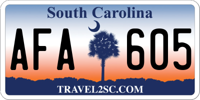 SC license plate AFA605