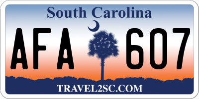 SC license plate AFA607