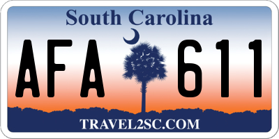 SC license plate AFA611