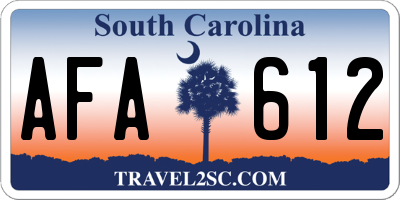 SC license plate AFA612