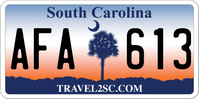 SC license plate AFA613