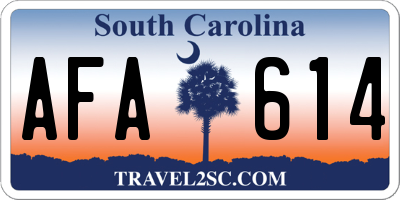 SC license plate AFA614