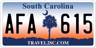 SC license plate AFA615