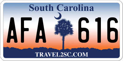 SC license plate AFA616