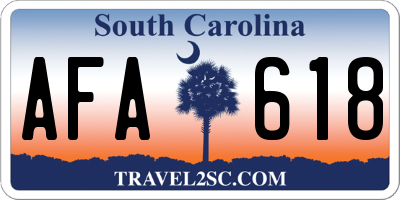 SC license plate AFA618