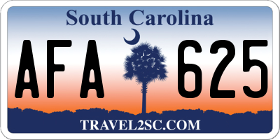 SC license plate AFA625