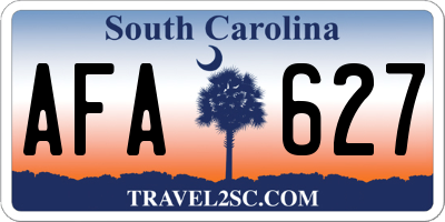 SC license plate AFA627