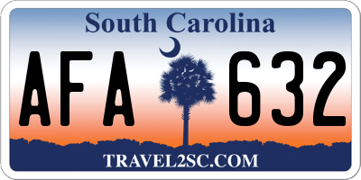 SC license plate AFA632