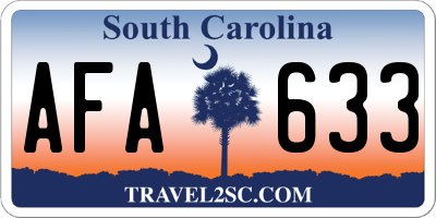SC license plate AFA633