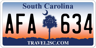 SC license plate AFA634