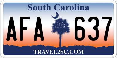 SC license plate AFA637