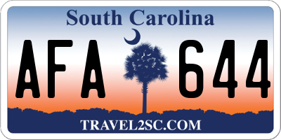 SC license plate AFA644