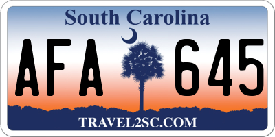 SC license plate AFA645