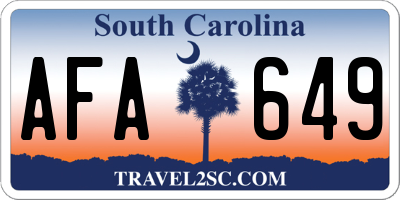 SC license plate AFA649