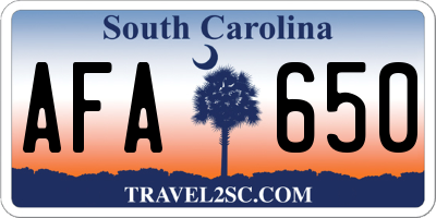 SC license plate AFA650