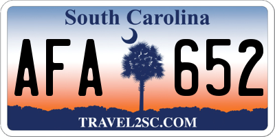 SC license plate AFA652