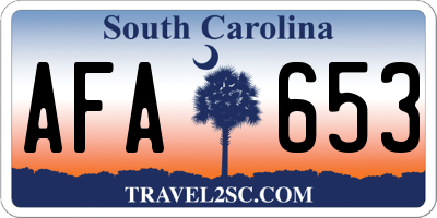 SC license plate AFA653