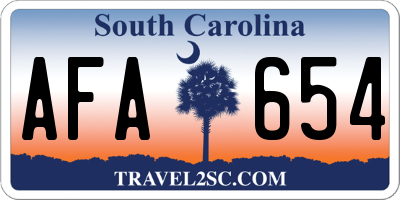 SC license plate AFA654