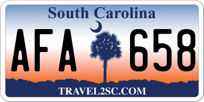 SC license plate AFA658