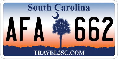 SC license plate AFA662