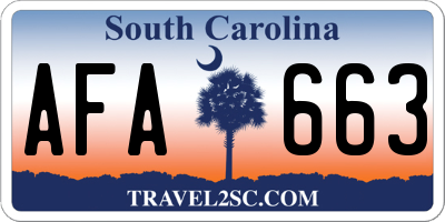 SC license plate AFA663