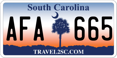 SC license plate AFA665