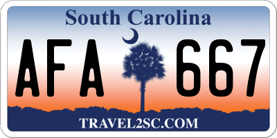SC license plate AFA667