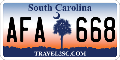SC license plate AFA668