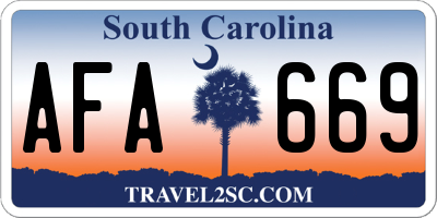 SC license plate AFA669