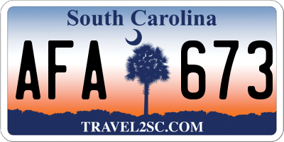 SC license plate AFA673