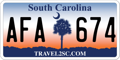 SC license plate AFA674