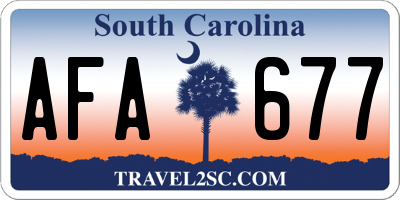 SC license plate AFA677