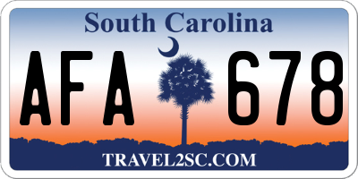 SC license plate AFA678