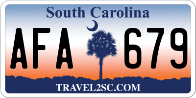 SC license plate AFA679