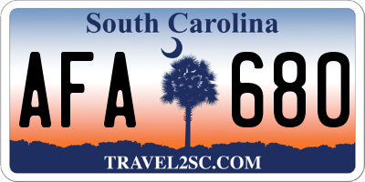SC license plate AFA680