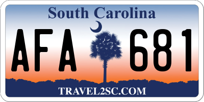 SC license plate AFA681