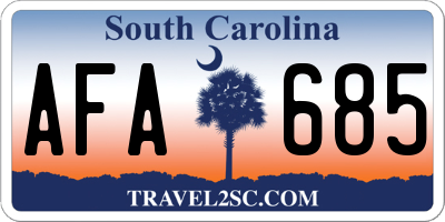 SC license plate AFA685