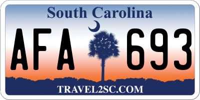 SC license plate AFA693