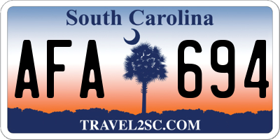 SC license plate AFA694
