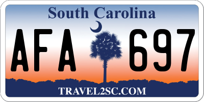SC license plate AFA697