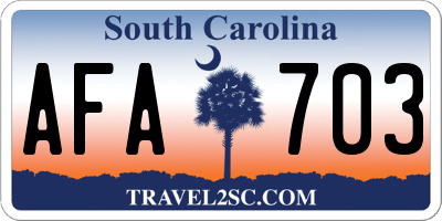 SC license plate AFA703