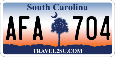 SC license plate AFA704